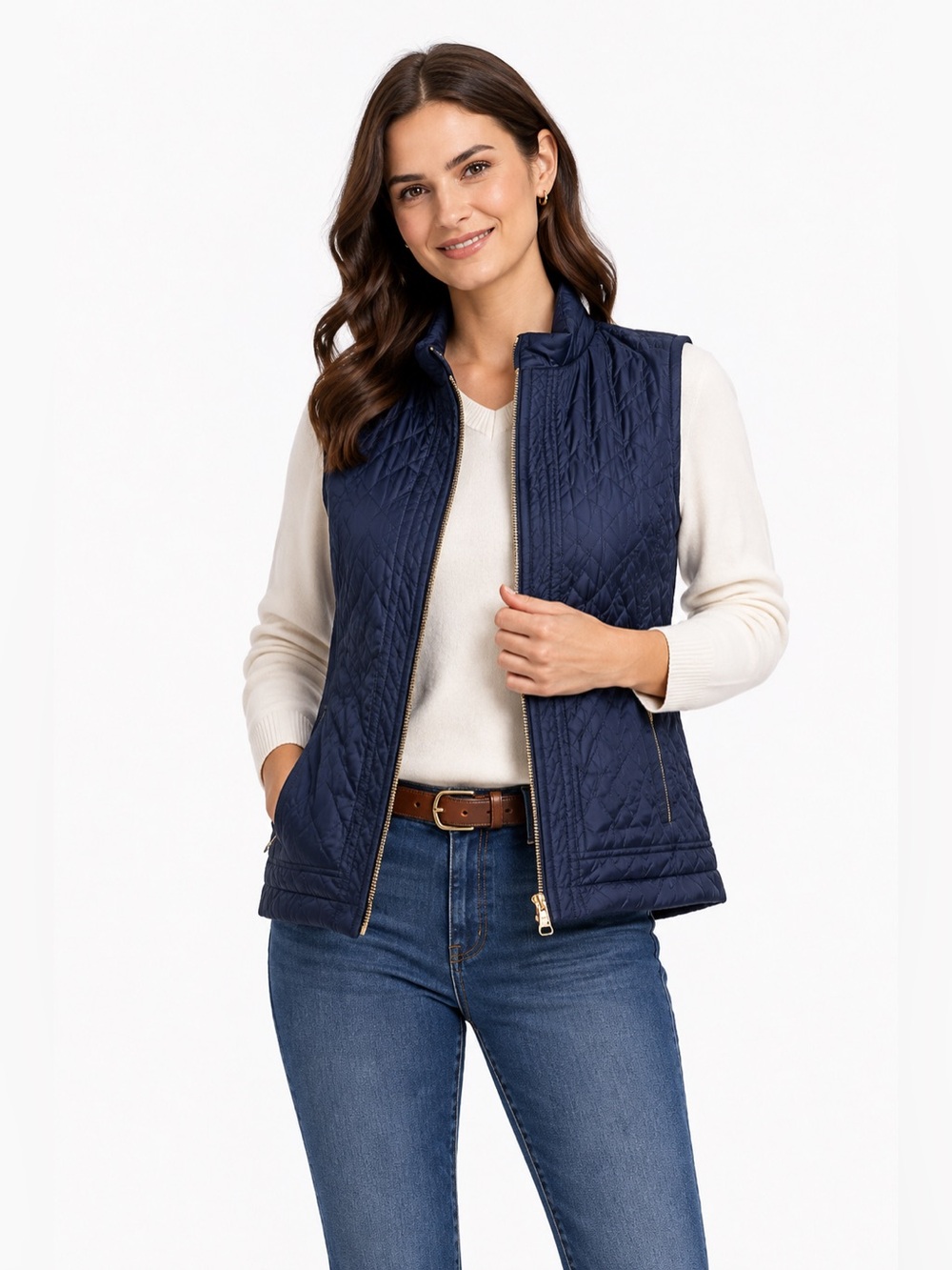 Johnston & Murphy Navy Quilted Vest